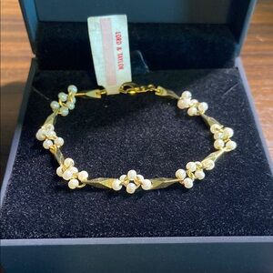 Lord & Taylor Gold and Pearl Bracelet